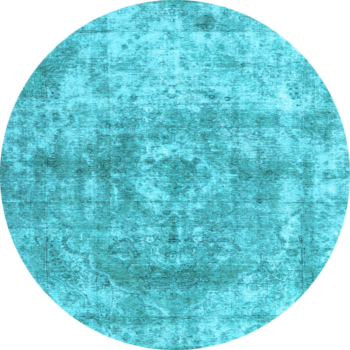 Round Machine Washable Abstract Light Blue Contemporary Rug, wshcon1933lblu