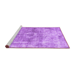 Sideview of Machine Washable Abstract Purple Contemporary Area Rugs, wshcon1933pur