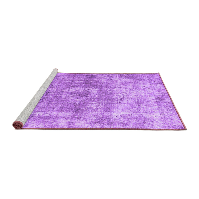 Sideview of Machine Washable Abstract Purple Contemporary Area Rugs, wshcon1933pur