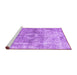 Sideview of Machine Washable Abstract Purple Contemporary Area Rugs, wshcon1933pur