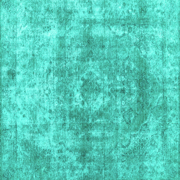 Square Abstract Turquoise Contemporary Rug, con1933turq