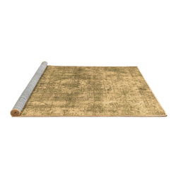 Sideview of Machine Washable Abstract Brown Contemporary Rug, wshcon1933brn