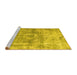 Sideview of Machine Washable Abstract Yellow Contemporary Rug, wshcon1933yw