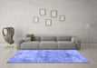 Machine Washable Abstract Blue Contemporary Rug in a Living Room, wshcon1933blu