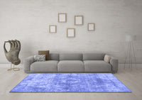 Machine Washable Abstract Blue Contemporary Rug, wshcon1933blu