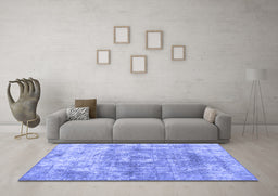 Machine Washable Abstract Blue Contemporary Rug in a Living Room, wshcon1933blu