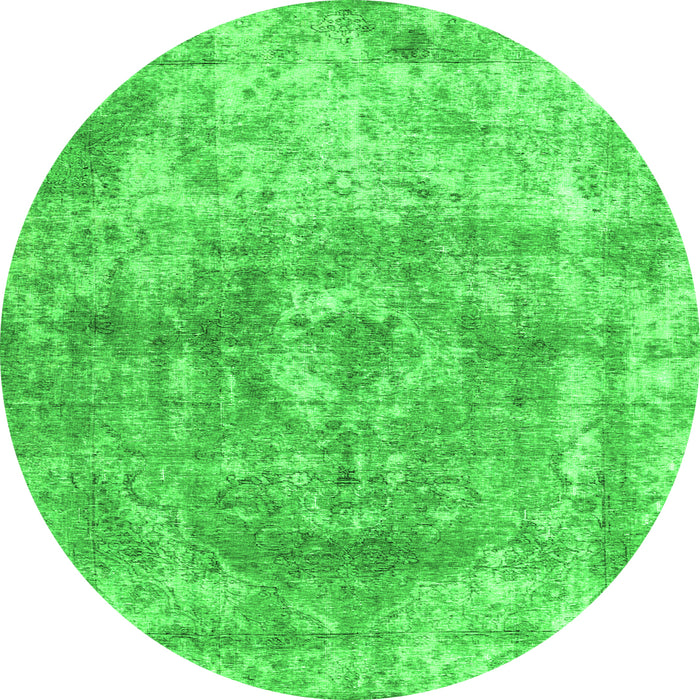 Square Abstract Green Contemporary Rug, con1933grn
