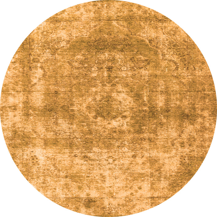 Square Abstract Orange Contemporary Rug, con1933org