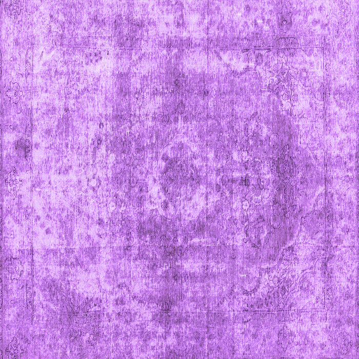 Square Machine Washable Abstract Purple Contemporary Area Rugs, wshcon1933pur