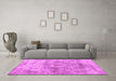 Machine Washable Abstract Pink Contemporary Rug in a Living Room, wshcon1933pnk