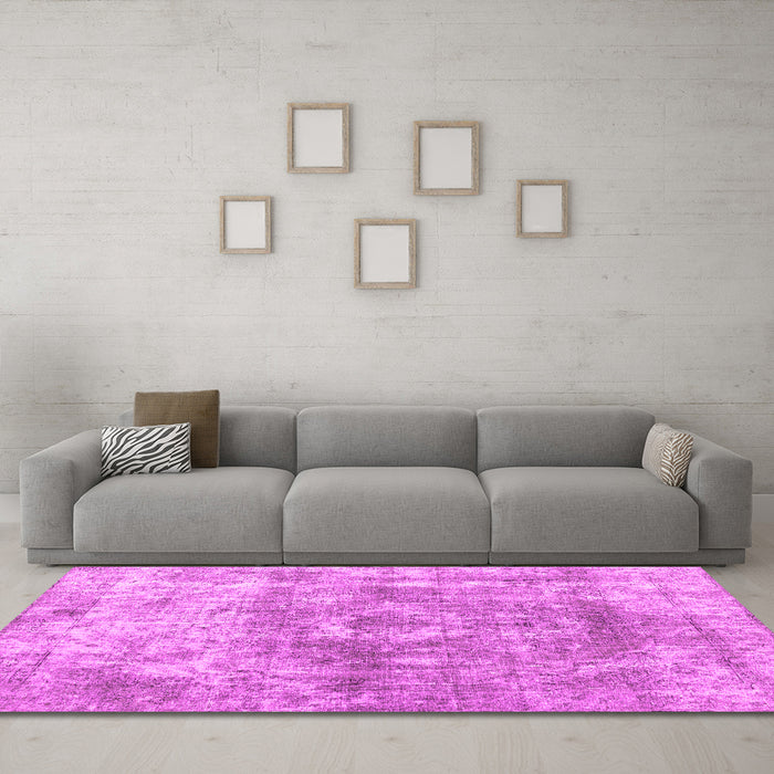 Machine Washable Abstract Pink Contemporary Rug in a Living Room, wshcon1933pnk