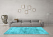 Machine Washable Abstract Light Blue Contemporary Rug in a Living Room, wshcon1933lblu