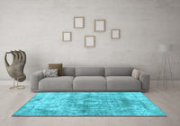 Machine Washable Abstract Light Blue Contemporary Rug, wshcon1933lblu