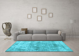 Machine Washable Abstract Light Blue Contemporary Rug in a Living Room, wshcon1933lblu