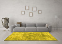 Machine Washable Abstract Yellow Contemporary Rug, wshcon1933yw