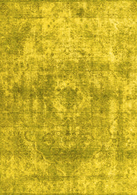 Abstract Yellow Contemporary Rug, con1933yw