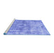 Sideview of Machine Washable Abstract Blue Contemporary Rug, wshcon1933blu