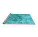 Sideview of Machine Washable Abstract Light Blue Contemporary Rug, wshcon1933lblu