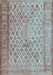 Machine Washable Persian Light Blue Bohemian Rug, wshcon1934lblu