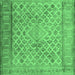 Square Persian Emerald Green Bohemian Rug, con1934emgrn