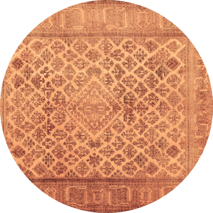 Round Machine Washable Persian Brown Bohemian Rug, wshcon1934brn