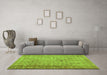 Machine Washable Persian Green Bohemian Area Rugs in a Living Room,, wshcon1934grn