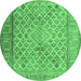 Round Persian Emerald Green Bohemian Rug, con1934emgrn