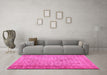 Machine Washable Persian Pink Bohemian Rug in a Living Room, wshcon1934pnk