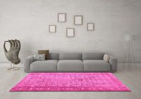 Machine Washable Persian Pink Bohemian Rug, wshcon1934pnk