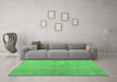 Machine Washable Persian Emerald Green Bohemian Area Rugs in a Living Room,, wshcon1935emgrn