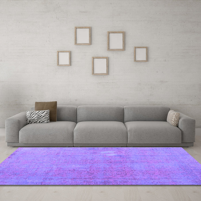 Machine Washable Persian Purple Bohemian Area Rugs in a Living Room, wshcon1935pur
