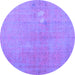 Round Persian Purple Bohemian Rug, con1935pur