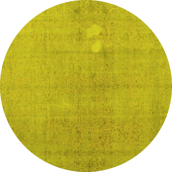 Round Persian Yellow Bohemian Rug, con1935yw