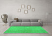 Machine Washable Persian Green Bohemian Area Rugs in a Living Room,, wshcon1935grn