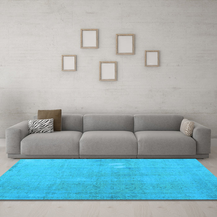 Machine Washable Persian Light Blue Bohemian Rug in a Living Room, wshcon1935lblu