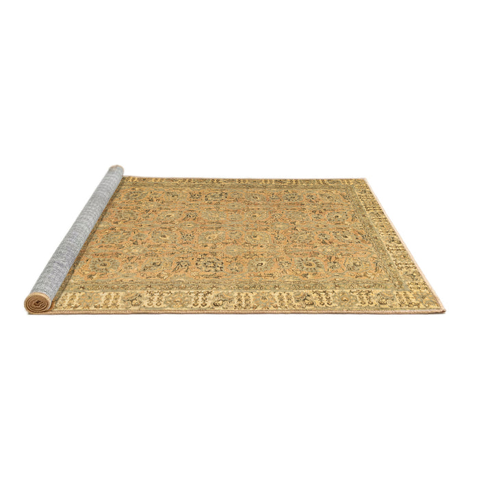 Sideview of Machine Washable Abstract Brown Contemporary Rug, wshcon1936brn