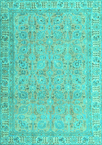 Abstract Turquoise Contemporary Rug, con1936turq