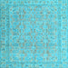 Square Abstract Light Blue Contemporary Rug, con1936lblu