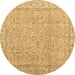 Round Machine Washable Abstract Brown Contemporary Rug, wshcon1936brn