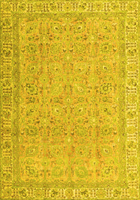 Abstract Yellow Contemporary Rug, con1936yw