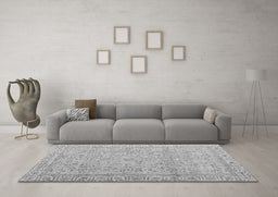 Machine Washable Abstract Gray Contemporary Rug in a Living Room,, wshcon1936gry