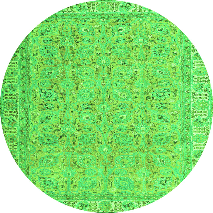 Square Abstract Green Contemporary Rug, con1936grn