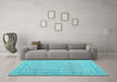 Machine Washable Abstract Light Blue Contemporary Rug in a Living Room, wshcon1936lblu