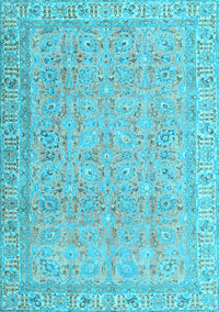 Abstract Light Blue Contemporary Rug, con1936lblu