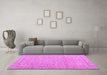 Machine Washable Abstract Pink Contemporary Rug in a Living Room, wshcon1936pnk