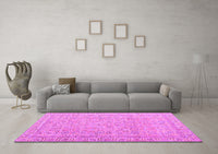 Machine Washable Abstract Pink Contemporary Rug, wshcon1936pnk