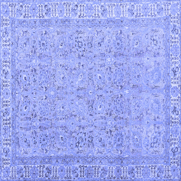 Square Abstract Blue Contemporary Rug, con1936blu