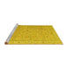 Sideview of Machine Washable Abstract Yellow Contemporary Rug, wshcon1936yw