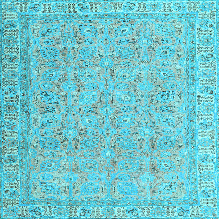 Square Machine Washable Abstract Light Blue Contemporary Rug, wshcon1936lblu