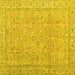 Square Machine Washable Abstract Yellow Contemporary Rug, wshcon1936yw